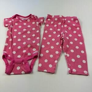 Gerber Baby Girls Polka Dot Onesie and Pants Set Pink White 3-9 Months